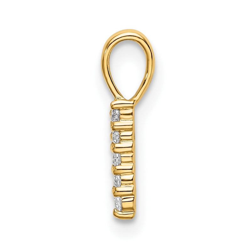 14K Yellow Gold Real Diamond Number 1 Pendant