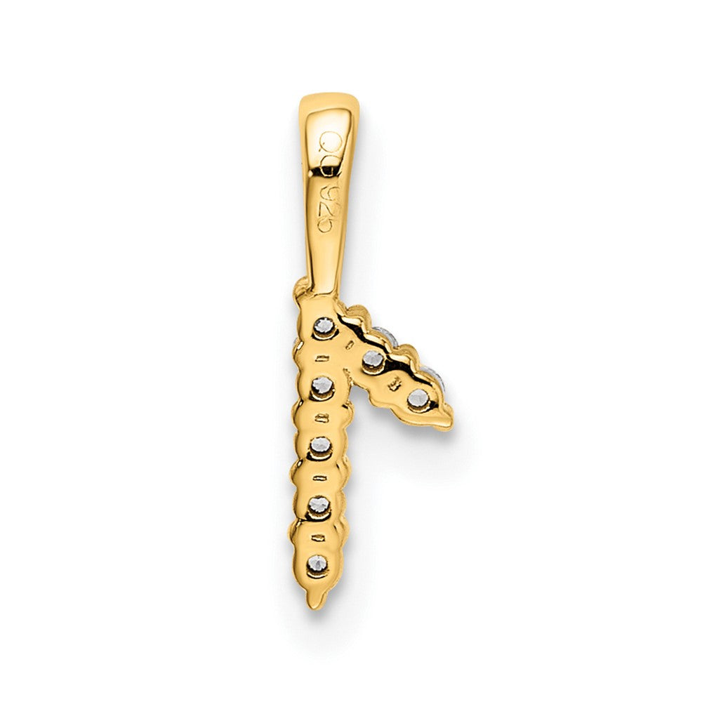 14K Yellow Gold Real Diamond Number 1 Pendant