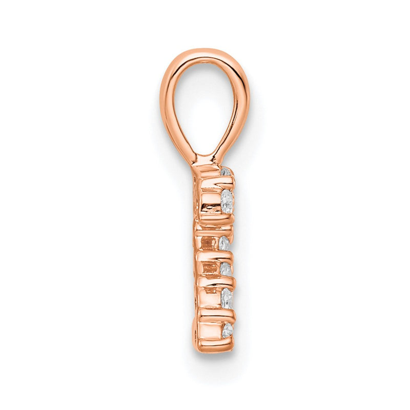 14k Rose Gold Real Diamond Number 2 Pendant