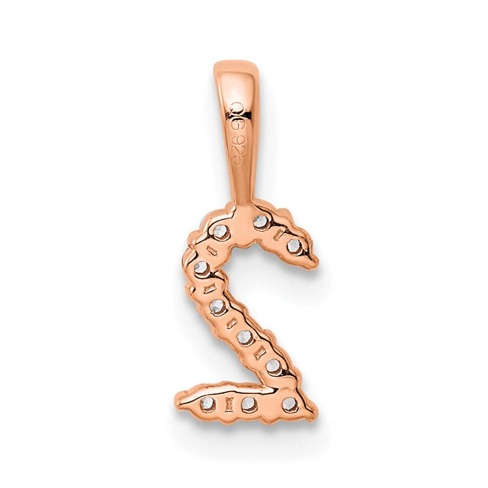 14k Rose Gold Real Diamond Number 2 Pendant
