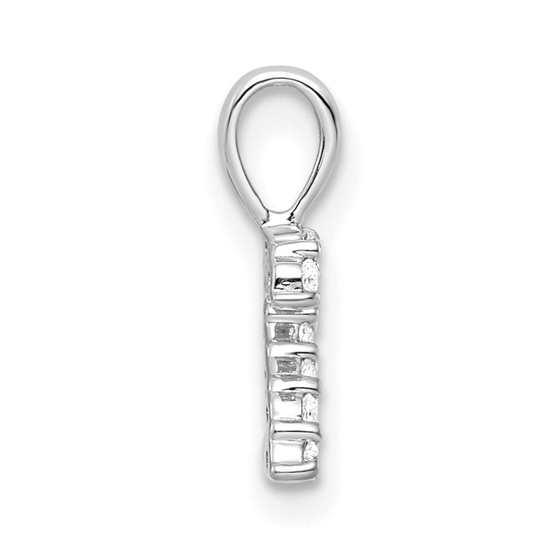 14k White Gold Real Diamond Number 2 Pendant