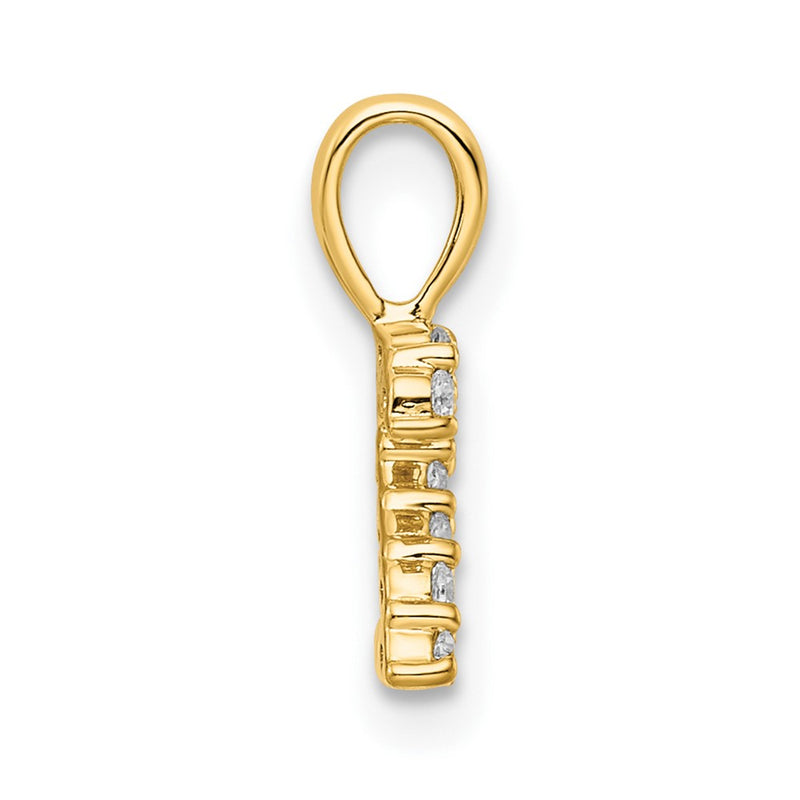 14K Yellow Gold Real Diamond Number 2 Pendant