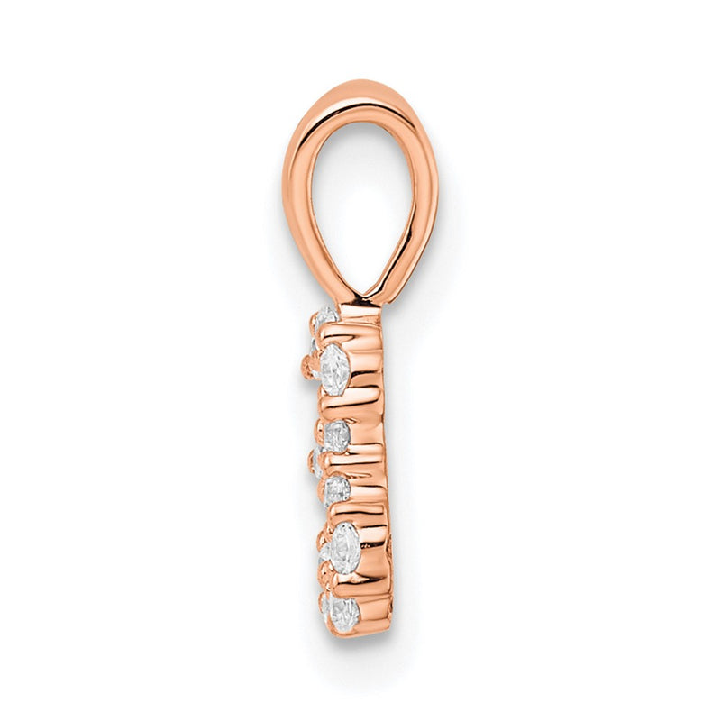 14k Rose Gold Real Diamond Number 3 Pendant