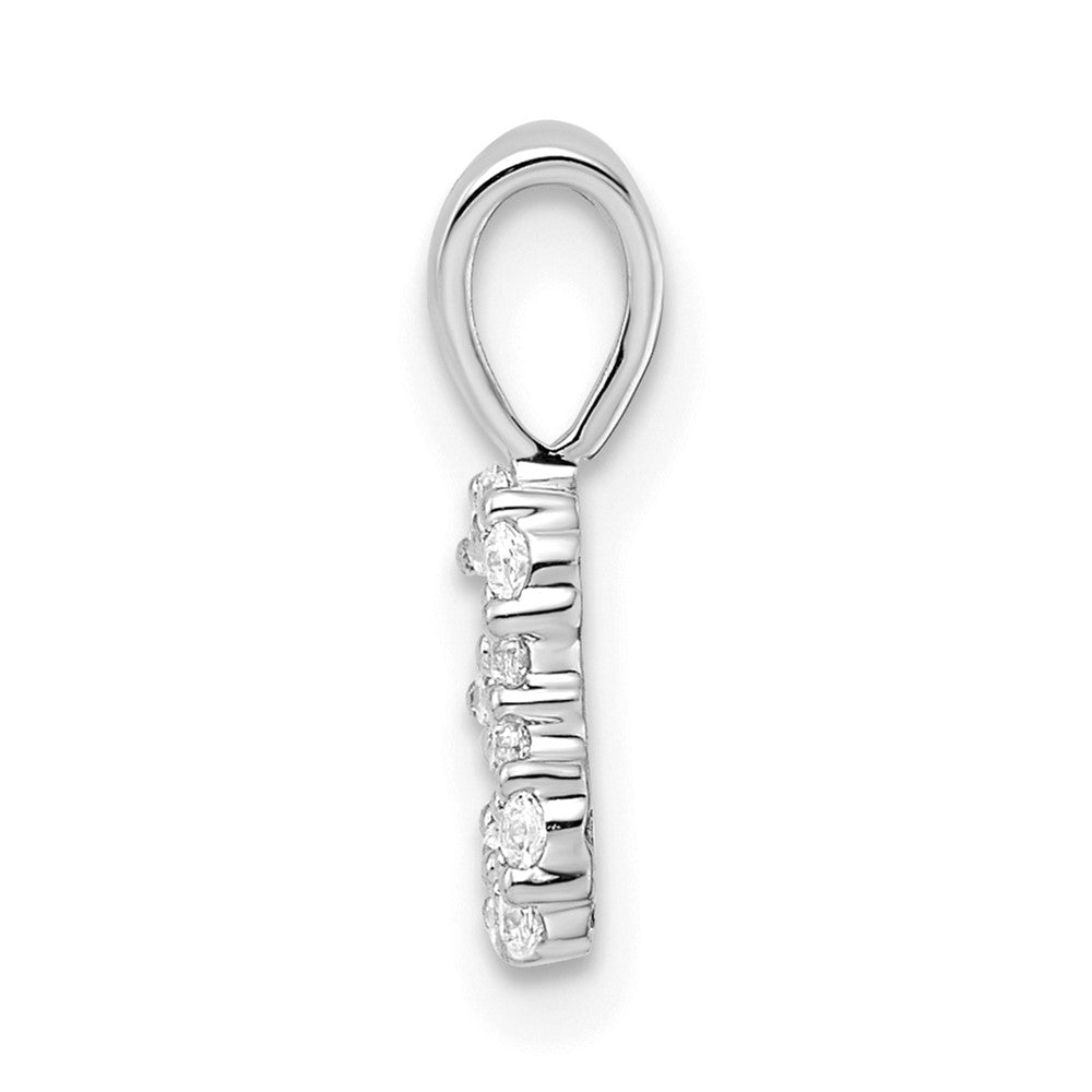 14k White Gold Real Diamond Number 3 Pendant