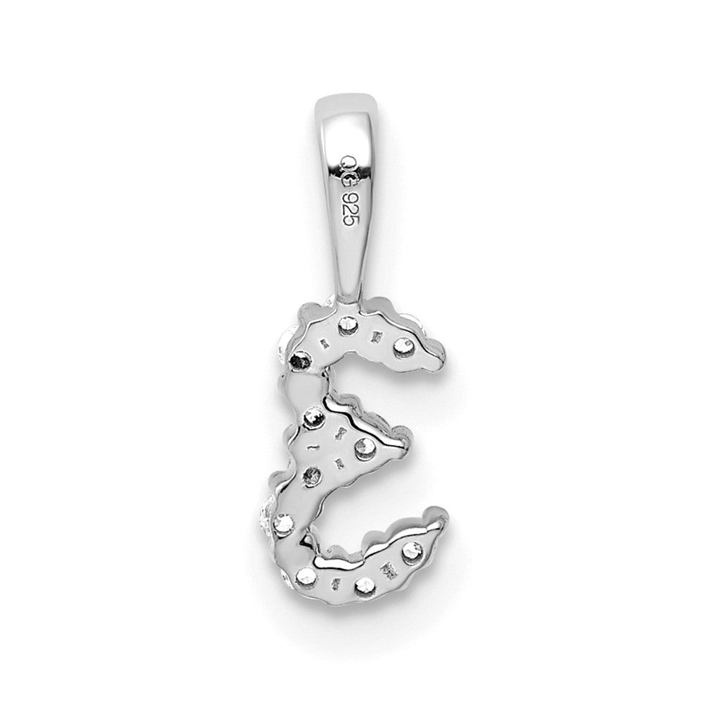 14k White Gold Real Diamond Number 3 Pendant
