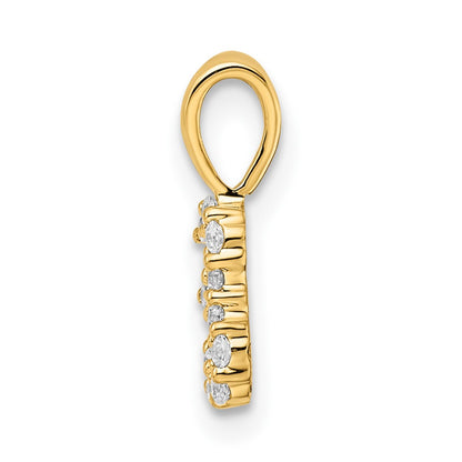 14K Yellow Gold Real Diamond Number 3 Pendant