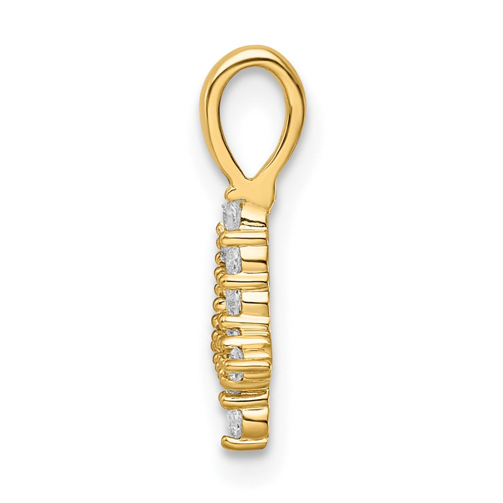 14K Yellow Gold Real Diamond Number 4 Pendant