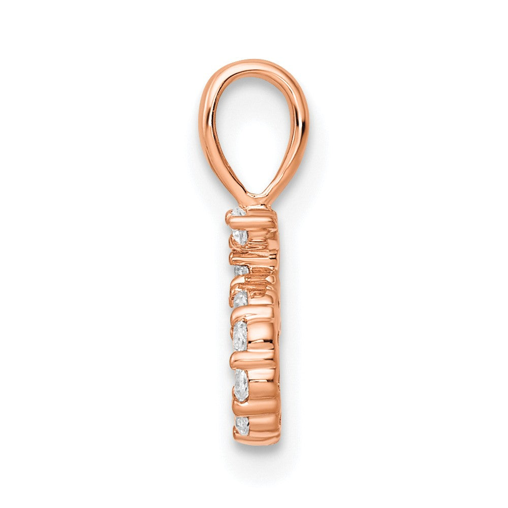 14k Rose Gold Real Diamond Number 5 Pendant