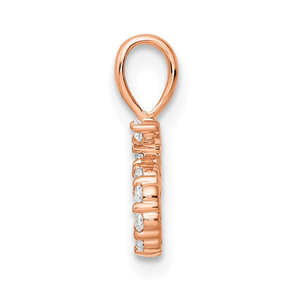 14k Rose Gold Real Diamond Number 5 Pendant