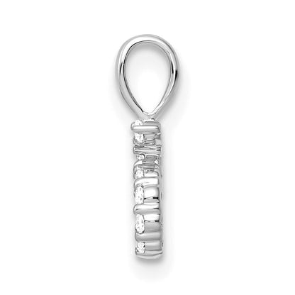 14k White Gold Real Diamond Number 5 Pendant