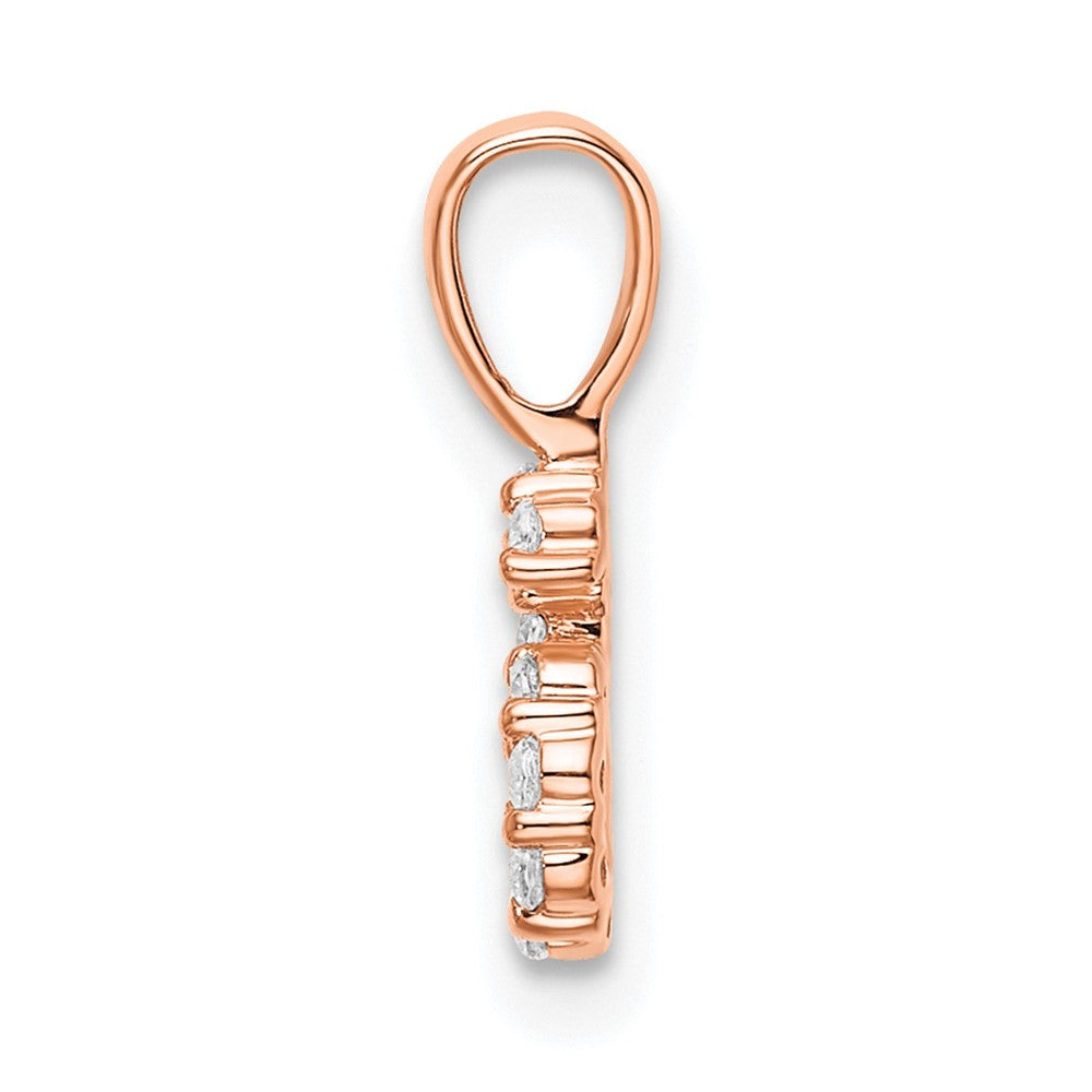14k Rose Gold Real Diamond Number 6 Pendant