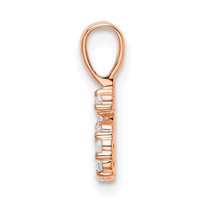 14k Rose Gold Real Diamond Number 6 Pendant