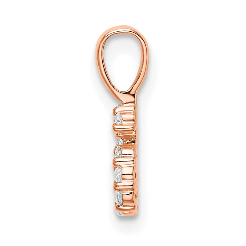 14k Rose Gold Real Diamond Number 6 Pendant