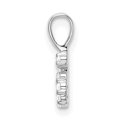 14k White Gold Real Diamond Number 6 Pendant