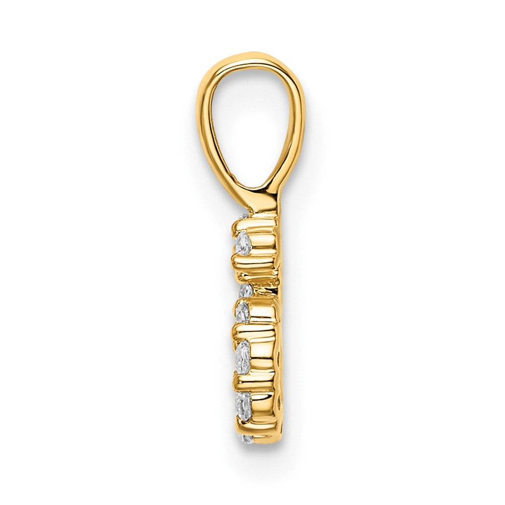 14K Yellow Gold Real Diamond Number 6 Pendant