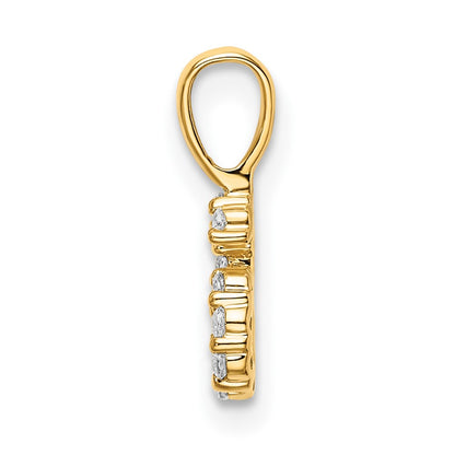 14K Yellow Gold Real Diamond Number 6 Pendant