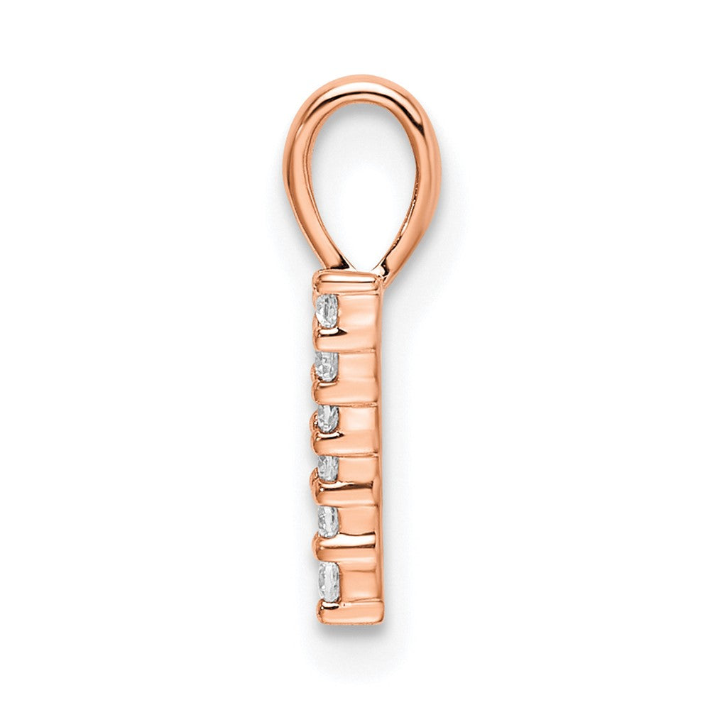 14k Rose Gold Real Diamond Number 7 Pendant