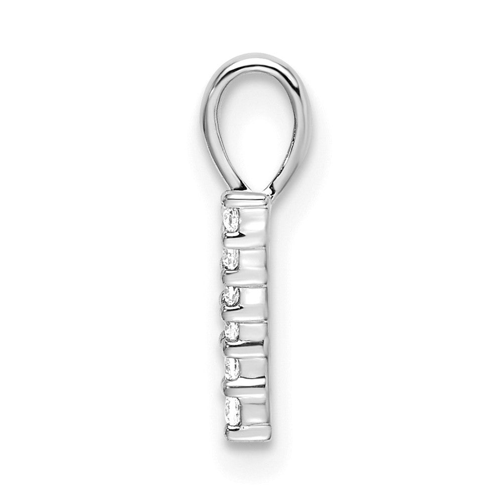 14k White Gold Real Diamond Number 7 Pendant