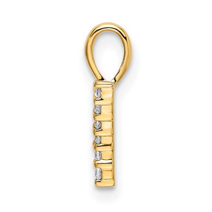 14K Yellow Gold Real Diamond Number 7 Pendant