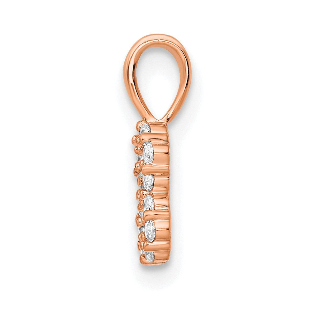 14k Rose Gold Real Diamond Number 8 Pendant