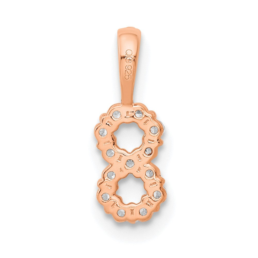 14k Rose Gold Real Diamond Number 8 Pendant