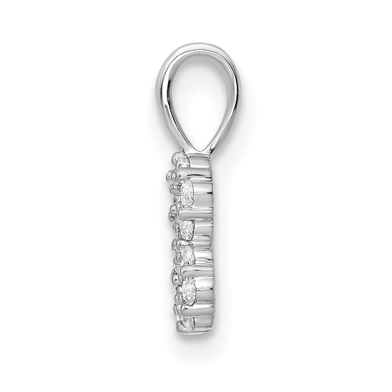 14k White Gold Real Diamond Number 8 Pendant