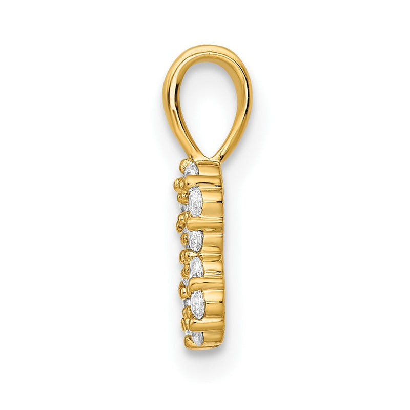 14K Yellow Gold Real Diamond Number 8 Pendant