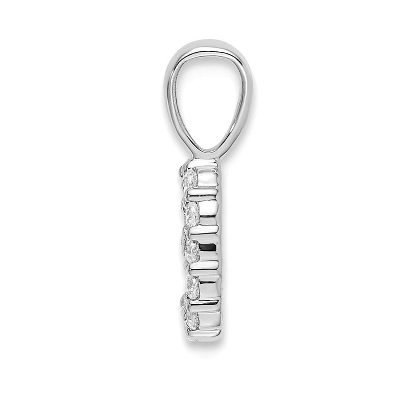14k White Gold Real Diamond Number 9 Pendant