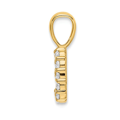 14K Yellow Gold Real Diamond Number 9 Pendant