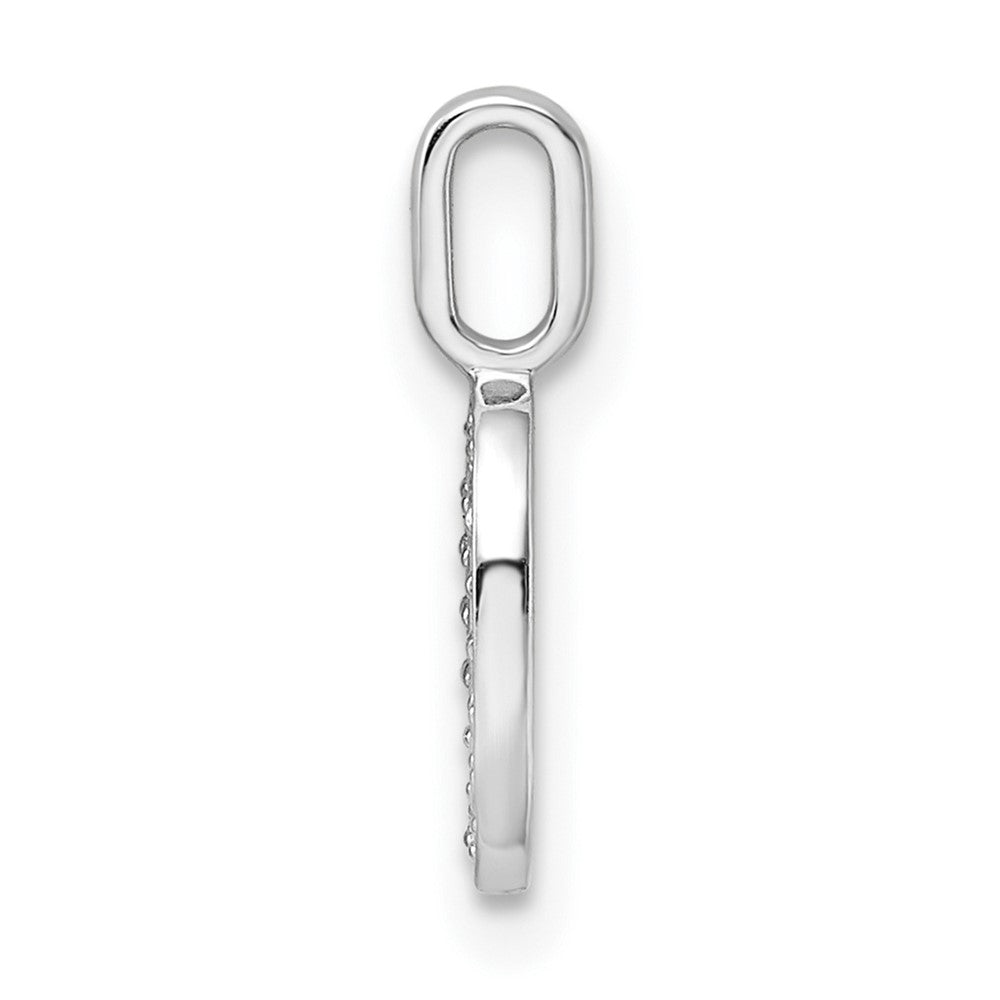 14k White Gold Real Diamond Number 0 Pendant