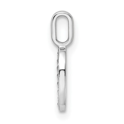 14k White Gold Real Diamond Number 0 Pendant