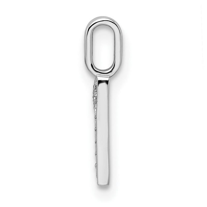 14k White Gold Real Diamond Number 1 Pendant