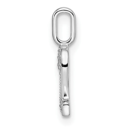 14k White Gold Real Diamond Number 2 Pendant