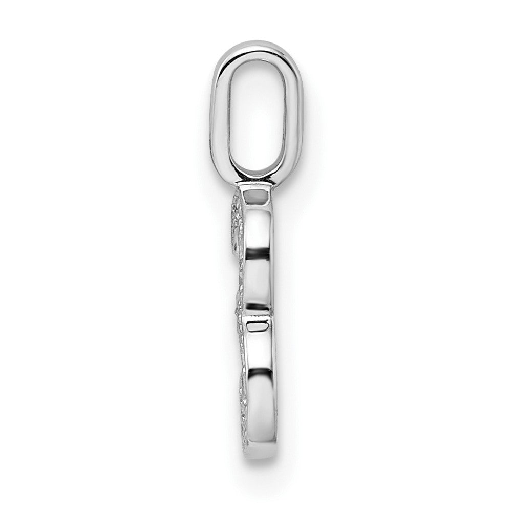 14k White Gold Real Diamond Number 3 Pendant