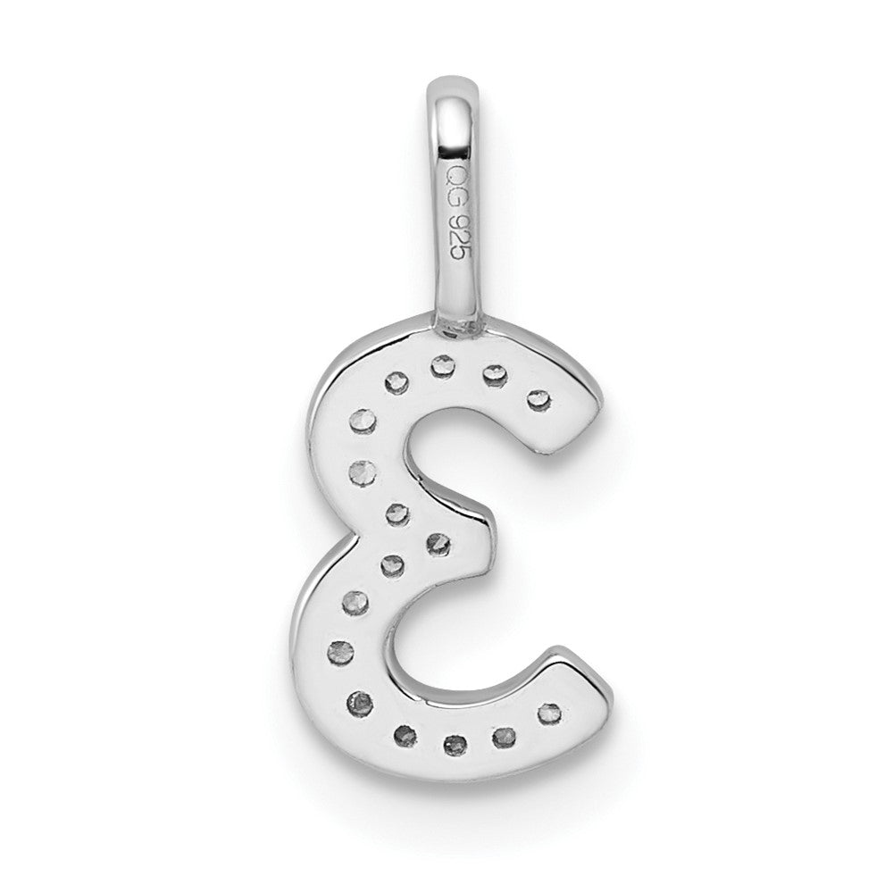 14k White Gold Real Diamond Number 3 Pendant