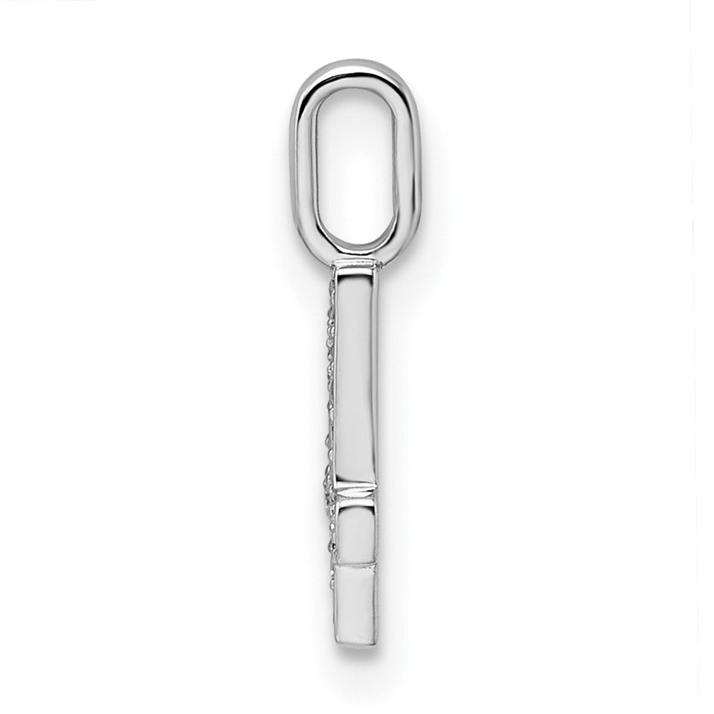 14k White Gold Real Diamond Number 4 Pendant