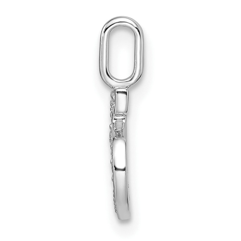 14k White Gold Real Diamond Number 5 Pendant