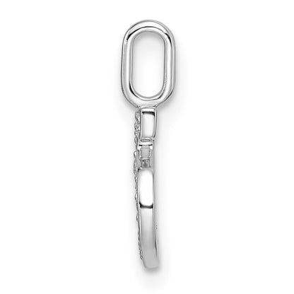 14k White Gold Real Diamond Number 5 Pendant