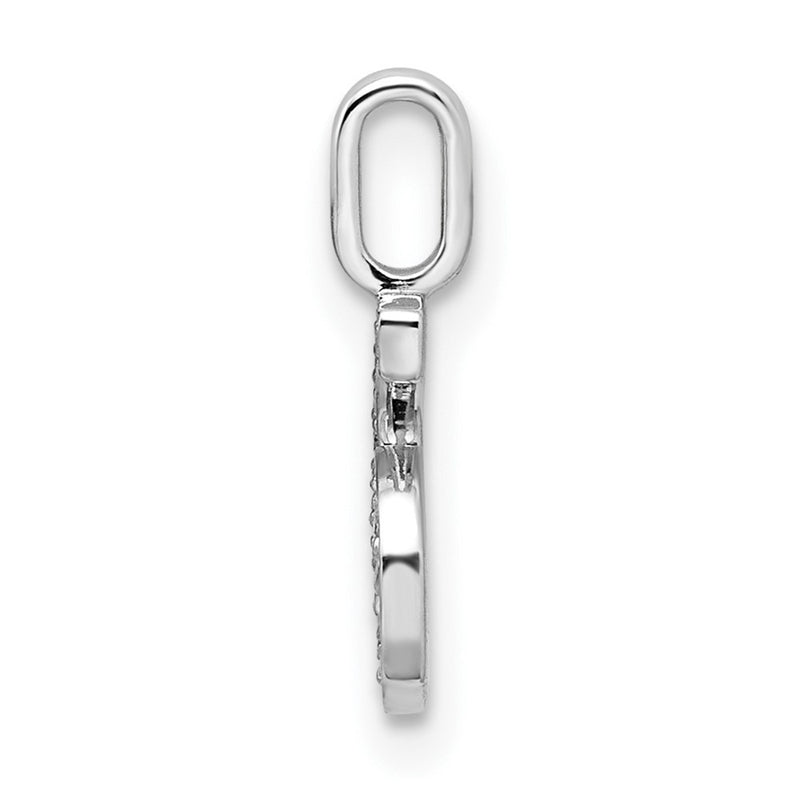 14k White Gold Real Diamond Number 6 Pendant