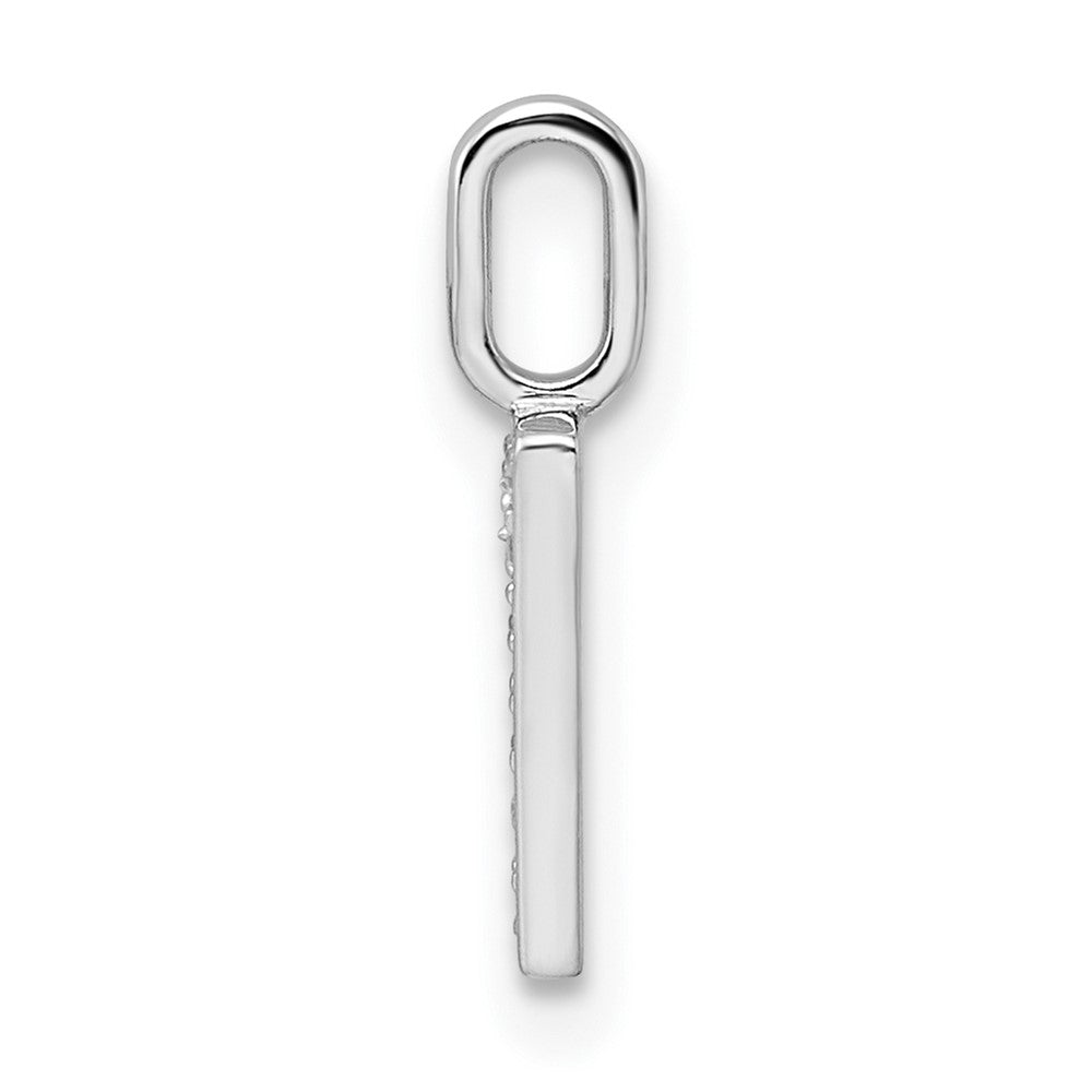 14k White Gold Real Diamond Number 7 Pendant