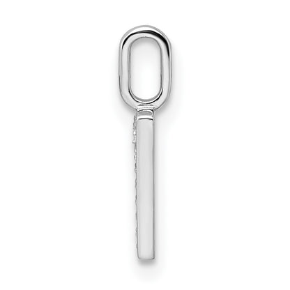 14k White Gold Real Diamond Number 7 Pendant