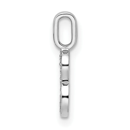 14k White Gold Real Diamond Number 8 Pendant