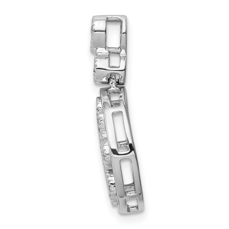 14k White Gold Floral Real Diamond Chain Slide
