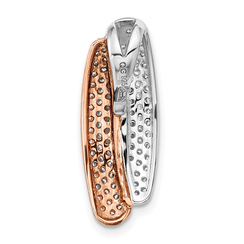 White Roses Slides 14k Two-Tone Gold White & Rose Pave Real Diamond Slide | Goldia.com