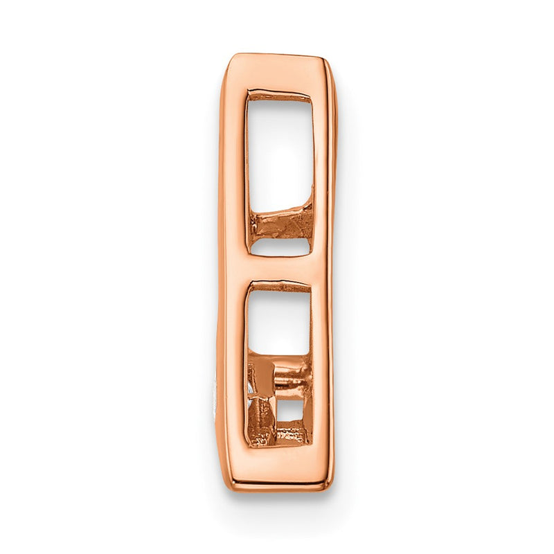 14k Rose Gold Polished Triangle Real Diamond Chain Slide