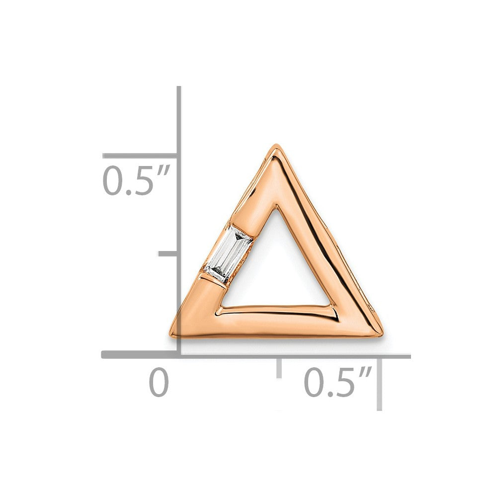 14k Rose Gold Polished Triangle Real Diamond Chain Slide