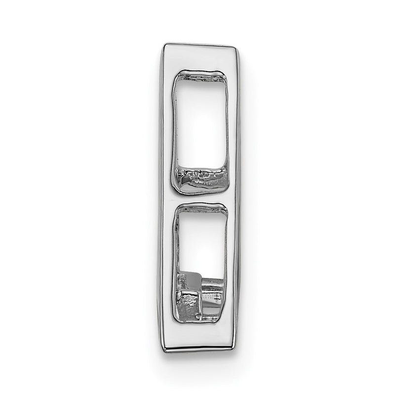 14k White Gold Polished Triangle Real Diamond Chain Slide
