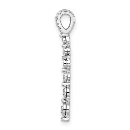 14k White Gold Graduating Real Diamond Chain Slide