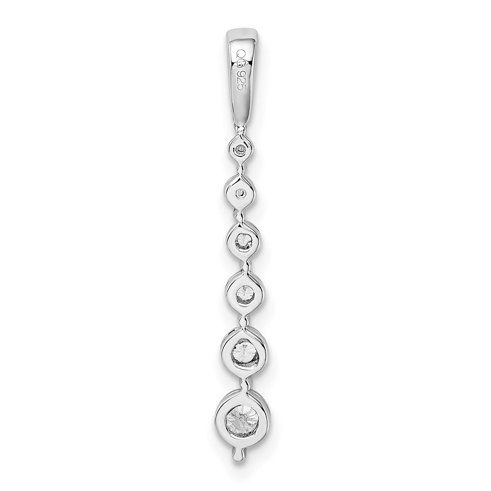 14k White Gold Graduating Real Diamond Chain Slide