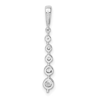 14k White Gold Graduating Real Diamond Chain Slide
